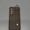 OOK Compatible with Samsung Galaxy S21 Ultra Leopard Case with Wrist Strap, Brown Leopard TPU Shockproof Protection Slim Cover with Camera Protection for Women Girls, for 6.8inch
