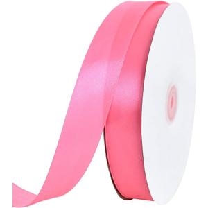 TONIFUL 1 Inch x 100yds Pink Satin Ribbon, Thin Solid Color Satin Ribbon for Gift Wrapping, Crafts, Hair Bows Making, Wedding Party Decoration, Invitation Cards, Floral Bouquets, Christmas (Peach)