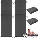2 Pcs Outdoor Chaise Lounge Cushion Covers (Not Includes Cushion) 80 x 26 x 4 Inch Waterproof Replacement Patio Pool Lounge Chaise Chair Slipcover with Zipper Ties for Furniture(Dark Gray)