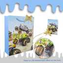 5 x AOKELEON 12.6" Large 3D Monster Truck Gift Bag with Tissue Paper, Greeting Card and Pull Bow for Boys' Birthday, Kids' PartiesBaby ShowersShopping and Party Supplies (Monster Truck)