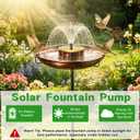 Metal Bird Bath with Solar Fountain for Outside, 38.8” Standing Metal Bird Bath, Removable Birdbaths Bowl with Ground Stake Outdoor Bird Bath for Garden, Yard, Patio, Lawn, 1 Gallon