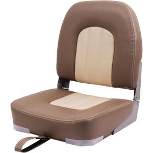 Deckpro Angler Low Back Boat Seat, Fold-Down Fishing Boat Seat (Tan/Sand)