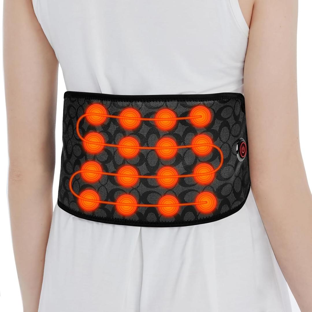 UTK Heating Pad for Lower Back Pain Relief, Cordless Far Infrared Heating Pad for Back Pain Relief, Wireless Heating Belt for Waist, Lumbar, Abdomen, Electric 3 Heat Settings Up to 149