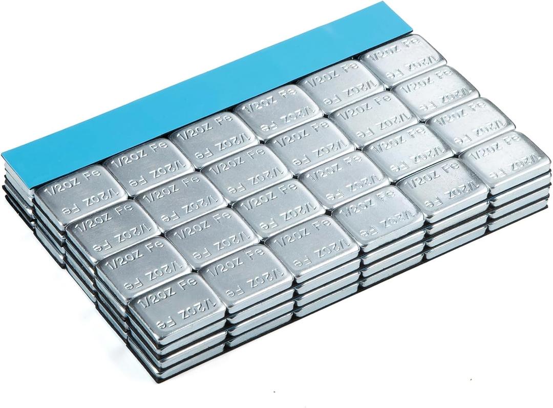 JiiinMiiin Upgraded Wheel Weights 1/2oz, 0.5oz - 126PCS Adhesive Stick on Wheel Weights, 63oz/Box, Perfect for Cars/Trucks/SUVs/Motorcycles (Chrome)