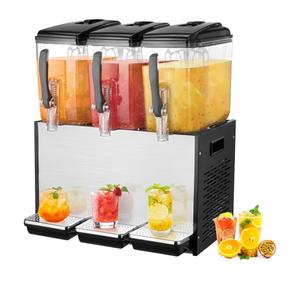 VEVOR Commercial Beverage Dispenser, 3 Tanks 12 L / 12.7 QT Per Tank Juice Dispenser, 370W Stainless Steel Ice Tea Drink Machine with 45°F-54°F Cooling Temperature, for Cold Drink Restaurant Bar Party