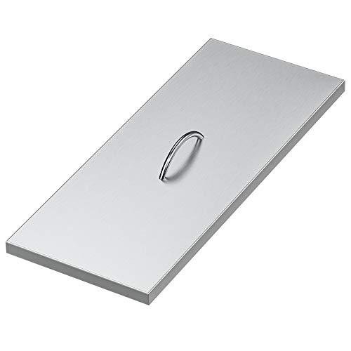 Stanbroil Fire Pit Burner Pan Cover 27" x 11", Fits 24 x 8 Inches Rectangular Drop-in Burner Pan, Stainless Steel