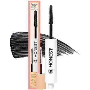 Honest Beauty 2-in-1 Extreme Length Clean Mascara + Lash Primer | Lengthening + Volumizing | EWG Verified + Cruelty Free | Black, .27 fl oz
