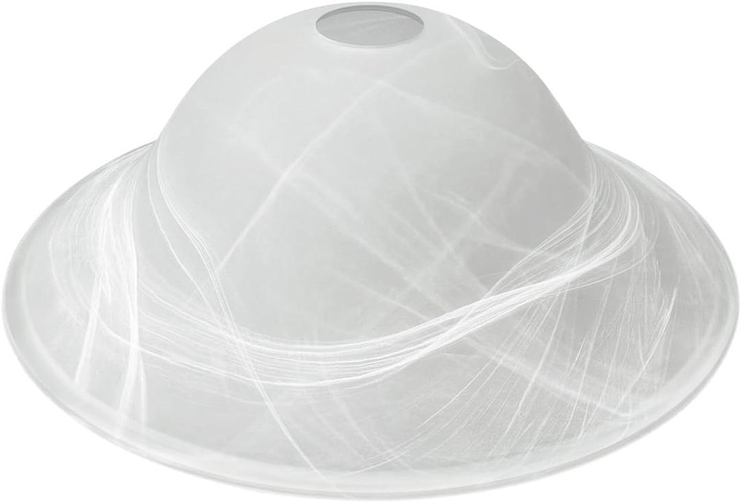 Antique Glass Lamp Shade for Floor lamp, Alabaster Torchiere Lamp Shade Replacement, Floor Lamp Replacement Parts (White Alabaster, 12'')