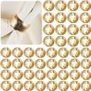 Lallisa 100 Pcs Gold Napkin Rings Bulk Metal Classic Brass Napkin Ring Holders Elegant Farmhouse Cloth Table Decorations for Tea Wedding Anniversary Birthday Dinners Party Supplies