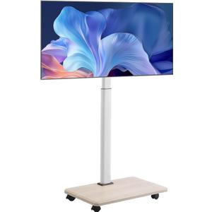 VEVOR Rolling TV Stand, Mobile TV Cart for 32-70 Inch Screens, 25 Left-Right Rotation and Height Adjustable TV Mount on Wheels, Holds up to 99 lbs for Corner, Bedroom, Outdoor, Max VESA 600x400mm