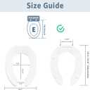 Commercial Toilet Seat Front Open, Toilet Seat Public 18.5 Inch Elongated Toilet Seat for Church, School, Hospital, Office,Heavy Duty Toilet Lid Common(White, Pack of 2)