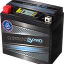 Chrome S Pro iGel YTX14-BS Maintenance-Free, 210CCA, LCD Voltage Display, 12V 16Ah Battery Replacement for ATV, Motorcycle, Jet Skis, Scooter, UTV, and More - Nut and Bolt (T3) Terminal