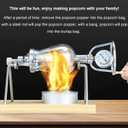 Hand Popcorn Maker Popcorn Machine Hand Popcorn Cannon 304 Stainless Steel Popcorn Machine Home Retro High Pressure Popcorn Maker, Puffed Rice Maker for Home Party (260ml)