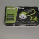 Fursnob Upgraded 4V Cordless Electric Scissors, Cardboard Cutter with 3 Blades,Case, USB Charging, Max Cutting 1/4" Rotary Box Cutter for Cardboard, Carpet & Plastic, Lightweight & Arthritis Friendly (Green)