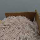 Himax Dog Beds for Small Dogs, Donut Dogs Beds with Blanket Attached, Calming Dog Bed Washable (20"/26"/35") Beige