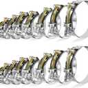 BILITOOLS T-Bolt Hose Clamp Set, 14PCS Heavy-Duty Turbo Intake Radiator Hose Clamps, 304 Stainless Steel, Sizes 1" (32-37mm) to 3" (83-91mm)