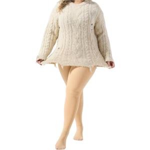 Fleece Tights for Women, tights for winter, Insulated Skin & Coffee Colors, S-M-L thermal pantyhose (S)