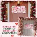 Happy Valentine's Day Door Sign Pink Wooden Valentine's Welcome Wall Hanger with Hand-drawn Heart, Latte, Xoxo, Smile Rustic Hanging Wall Plaque Wreaths Decor for Front Door Porch Farmhouse