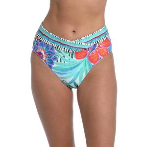 La Blanca Women's Standard Cross Over High Waist Swimsuit Bottom (16, Multi//Tropics of Tropez)