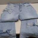 CuteCherry Women Baggy Ripped Jeans Destroyed Wide Leg Retro Denim Pants (Large, C-light Blue), 30.3Inches