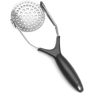 Foldable Potato Masher with Stainless Steel Plate  Compact Handheld Kitchen Tool for Mashing Potatoes, Avocados, Beans, and Baby Food  Ergonomic Non-Slip Handle  Easy to Store and Clean