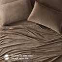 True North by Sleep Philosophy Plush Sheet Set Queen, Solid Color, Warm & Soft Bedding Queen Size Sheets, Fitted Pocket Fits Up to 16" Mattress, Soloft, Queen, Brown, 4 Piece