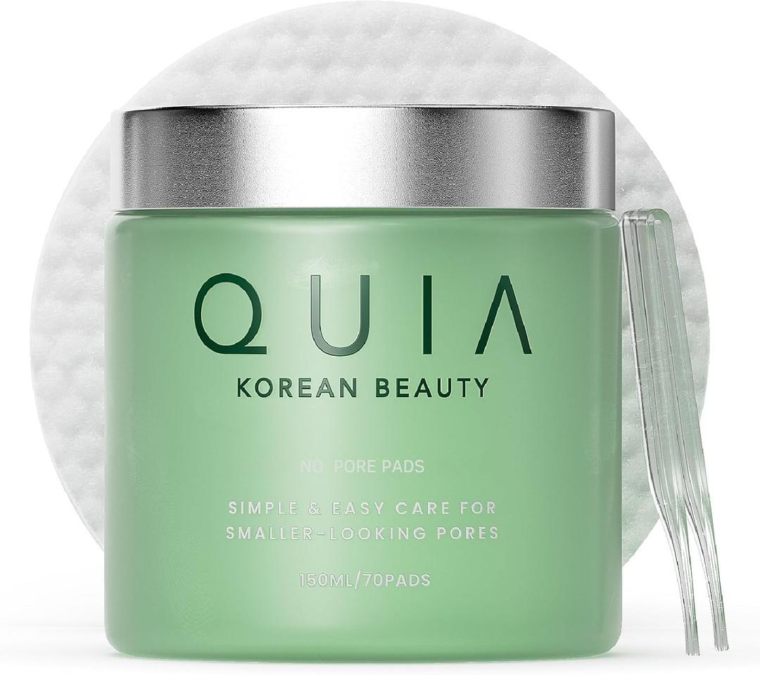 QUIA Dual-Action Toner Pads Gentle PHA Exfoliation for Sensitive Skin Instantly Hydrate and Minimize Pores 70 Soft-Touch Korean Textured Pads Blackhead and Blemish Control