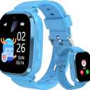 4G Kids Smart Watch Boys with GPS Tracker Video Calling Texting, Waterproof Smartwatches Age 5-13, One-Key SOS Call Voice Chat Cell Phone Watch with Alarm Clock Game HD Camera (Blue)