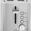 GE 2 Slice Stainless Steel Toaster, Extra Wide Slots for Toasting Bagels, Breads, Waffles & More, 7 Adjustable Shade Settings, Removable Crumb Tray, Countertop Kitchen Essentials, 850 Watts