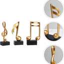 DOITOOL Music Note Sculpture Decor 3 Pack Musical Note Figurine Golden Tabletop Musical Sculptures Resin Music Statue Crafts for Table Centerpiece Crafts Home Art