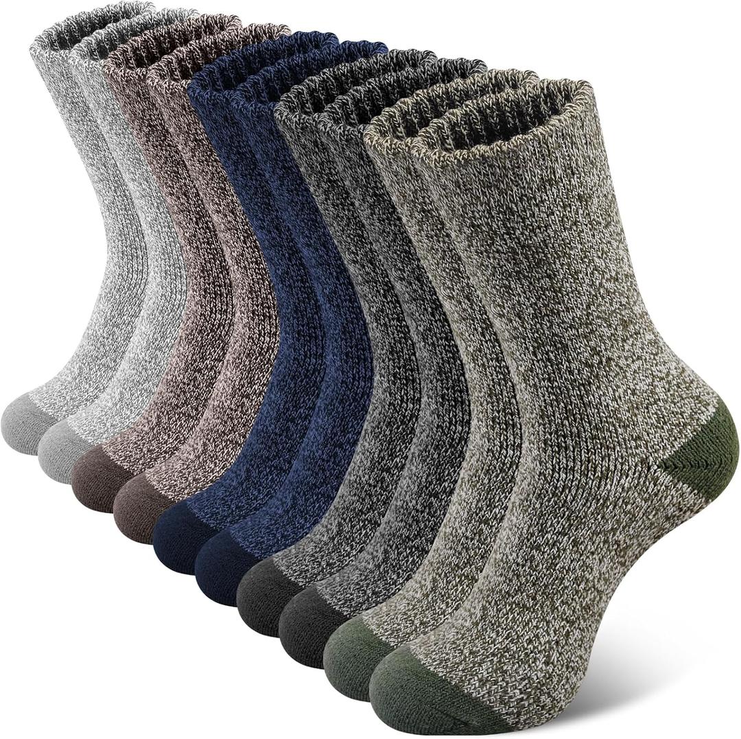 SIMIYA 5 Pairs Merino Wool Socks for Men, Super Thick Hiking Thermal Socks for Cold Weather