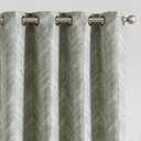 jinchan Sage Green Printed Curtains 84 Inch Length for Living Room Grommet Jacquard Curtains with Herringbone Pattern Green and White Modern Room Darkening Drapes Bedroom Window Curtain Set 2 Panels