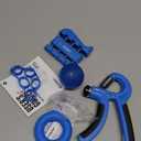 Grip Strength Trainer 7 Pack Adjustable, Finger Stretcher Resistance Extensor Bands, Finger Exerciser, Hand Gripper Strength Ring & Stress Ball (Blue)