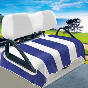 YOKYHOM Golf Cart Seat Covers, Classic Style Golf Cart Seat Towel Blanket Keeps Seat Comfortable and Clean, 100% Microfiber, Suits Yamaha, EZGO, Club Car and More 2-Seat Golf Carts, 51''x 31'' (Blue White)