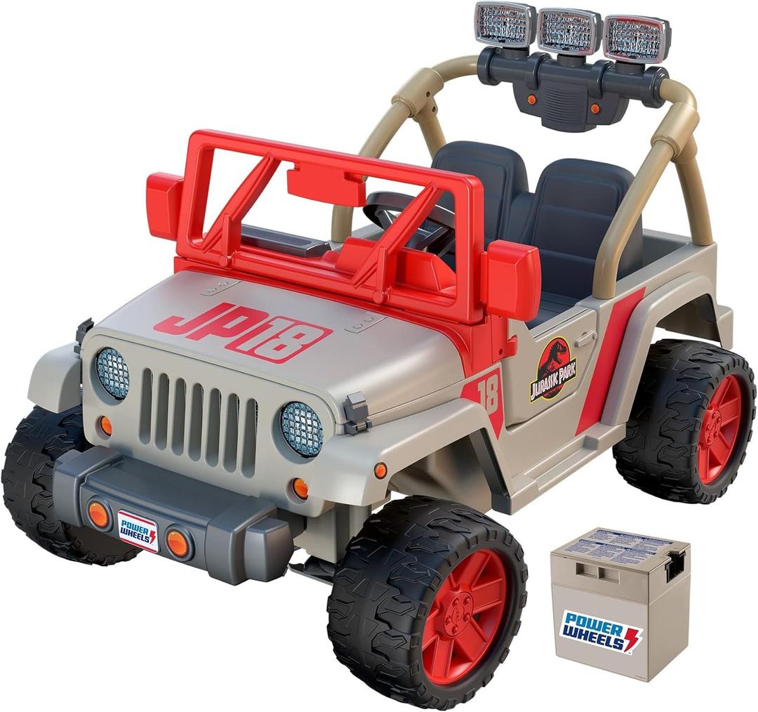 Jurassic - 12V Kids Ride On with Rechargeable Battery, LED Headlights, Press-Button Start, Durable Wheels, Forward & Reverse Drive, Contoured Seat