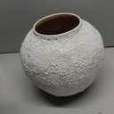Mimorou White Ceramic Decorative Flower Vase 8.27" x 8.66" Textured Round Rustic Pottery Vintage Large Vase for Home Decor Centerpieces Living Room Christmas Decoration