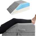 Adjustable Leg Elevation Pillows for Swelling, Cooling Gel Memory Foam Wedge Pillows for After Surgery, Sciatica Back Knee Hip Ankles Pain Relief, Leg Pillows for Sleeping Blood Circulation
