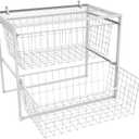 ClosetMaid Wire Basket 2 Drawer Organizer Unit with Shelf for Pantry, Closet, Clothes, Linens, Sturdy Steel, Easy Assembly, White