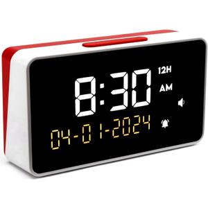 Talking Clock - Extra Loud Time and Date - for Elderly, Dementia, Hearing or Visually Impaired Seniors - Easy to Use Speaking Help - Clear Neutral Male Voice