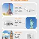 European Travel Plug Adapter, US to Europe Travel Power Strip with 6 USB(2 USB C) 4 Outlets, International Universal Travel Power Adapter with 3ft Extension Cord for EU UK France Italy Germany Cruise
