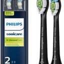 Philips Sonicare Genuine W DiamondClean Toothbrush Heads, 2 Brush Heads, Black, HX6062/95