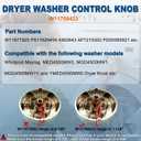 W11708423 W11677925 Dryer and Washer Timer Control Knob ABS with Metallic Finish Compatible for Whirlpool Maytag MED4500MW0 MGD4500MW1 MGD4500MW1Y Replaces 4982643 AP7219300 PS17629456 PD00085821