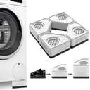 SEISSO 4 Pack Anti Vibration Pads for Washing Machine Support, Pedestal for Washer and Dryer with 1100 lbs Weight Capacity, Washing Machine Foot Pads for Anti Slip Protect Laundry Room Floor(White)