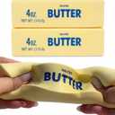 Butter Squishy Toy, Slow Rising Stress Relief Fidget, Soft PU Butter Stick Squeeze Toy, Realistic Food Squishy for Desk, Sensory Play, Relaxing Breaks, Party Favor, Gift Idea (2 PC)