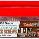 DeckWise #8x1-1/2" Stainless Steel Trim-Head Deck Screws, Black, T15 Head, Covers 50 Sq. Ft. of Decking (100 Pack)