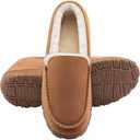 shoeslocker Men's Slippers Indoor Outdoor Warm Soft Plush Memory Foam House Slippers for Men Comfortable Bedroom Moccasin Slipper Non-Slip, Size 14