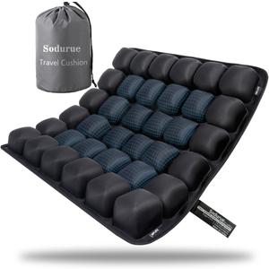 Sodurue Travel Cushion Airplane Seat, Airplane Seat Cushion for Long Flights, Press Type Air Inflatable Wheelchair Seat Cushion for Car, Office, Stadium, Ergonomic Comfort Support, Heavy Duty (36 Air Bag)