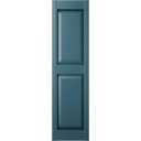 12 in. W x 42 in. H Builders Edge, TailorMade Two Equal Panels, Raised Panel Shutters, Includes Matching Installation Spikes (Per Pair), 945 - Platinum