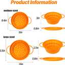 2 Pack Strainers and Colanders, Silicone Collapsible Sink Collander, Strainers and Colanders for Kitchen, Large Drainer for Vegetable, Food, Pasta (Orange)