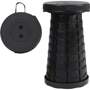 Wind Tour Portable Telescoping Foldable Stool  Lightweight, Outdoor Essential for Camping, Picnicking, Park Leisure, Fishing, Hiking & BBQ (Black)